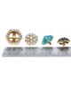 Diamond Base Ring with Sapphire, Pearl and Turquoise Detachable Heads